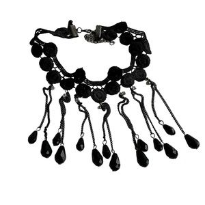 NWOT Black Gothic Chocker Lace Necklace